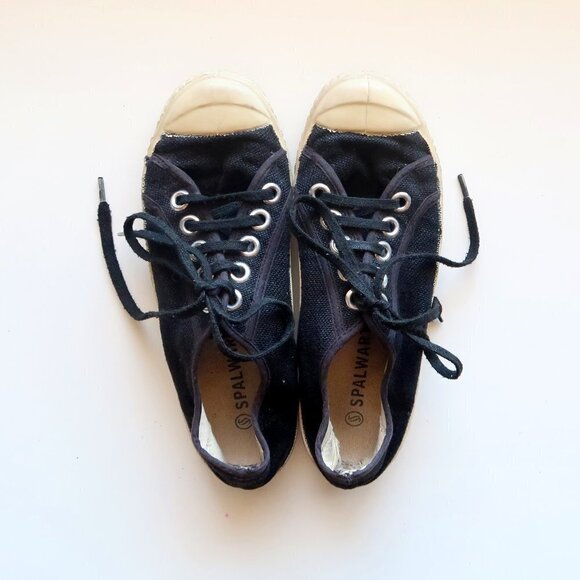 SPALWART Black & White Linen Lace-up Keds / Sneakers / Sports Shoes Size - Picture 14 of 15